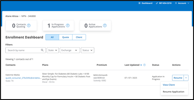 EDE dashboard