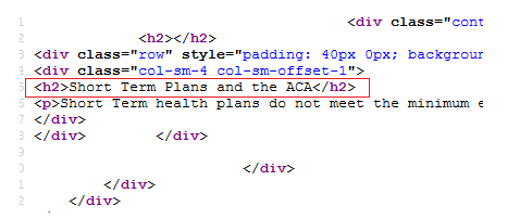 H2 Code Example for SEO