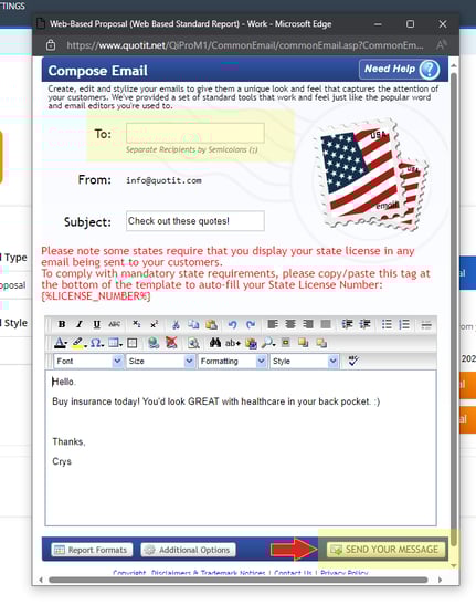 Individual  Send Your Message 