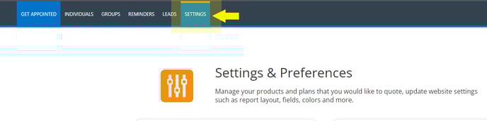 Settings Tab 